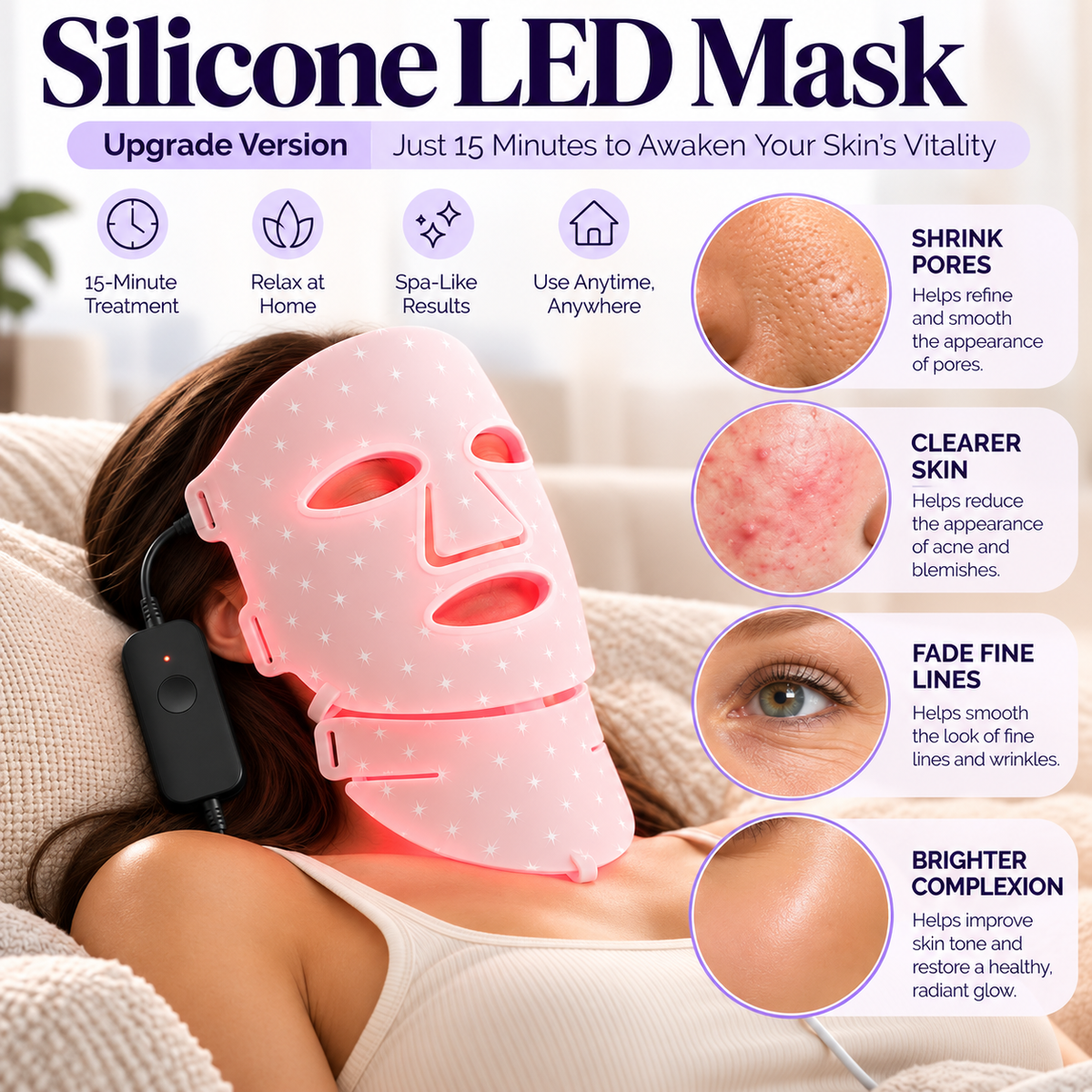 LaserVela™ 7-Colour LED Face & Neck Mask