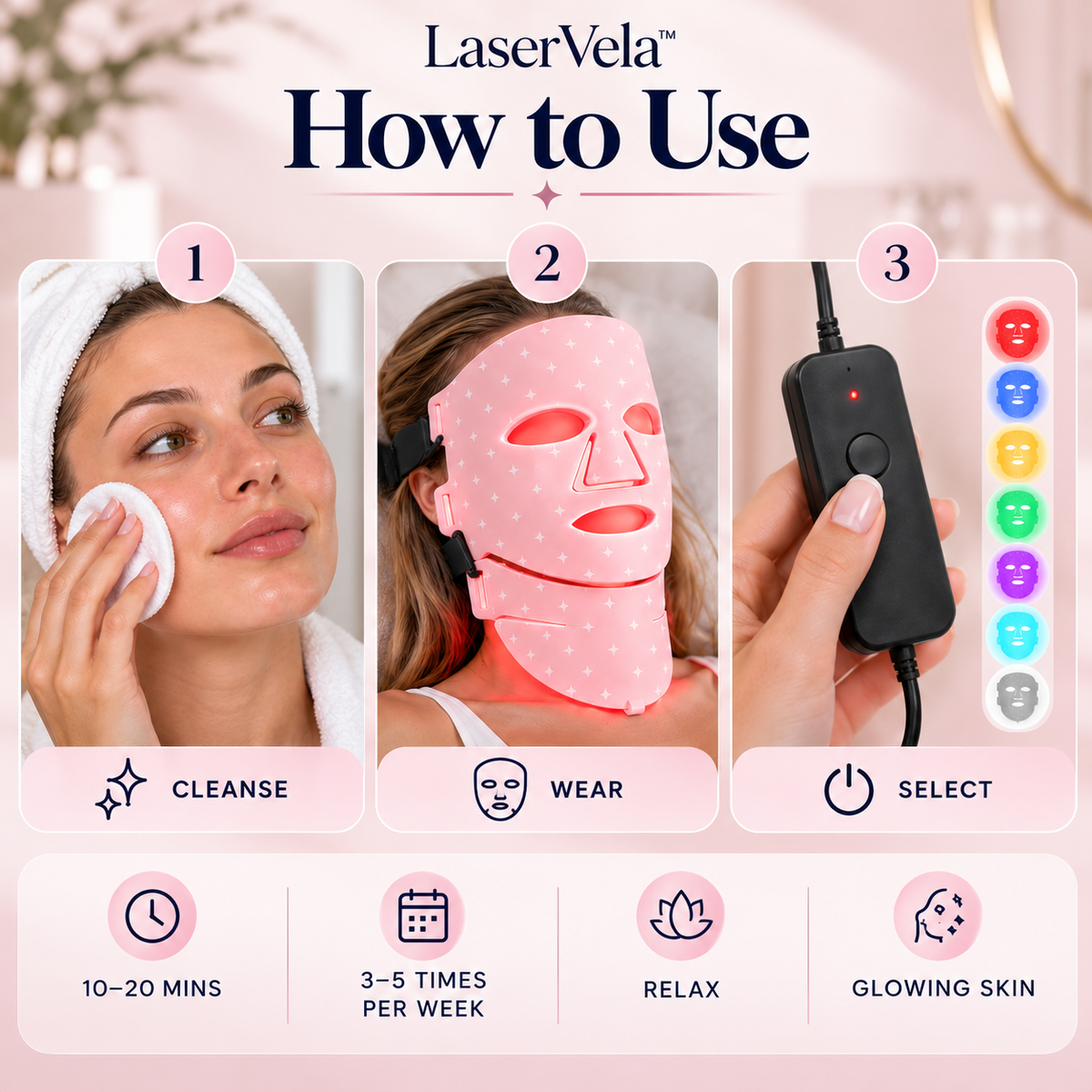 LaserVela™ 7-Colour LED Face & Neck Mask