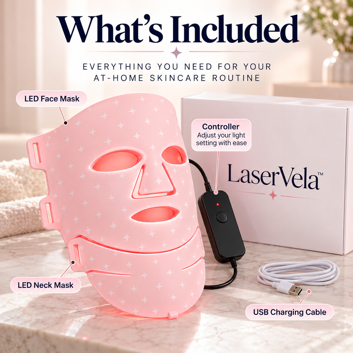 LaserVela™ 7-Colour LED Face & Neck Mask